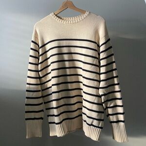 Striped Cream and Black Brandy Sweater